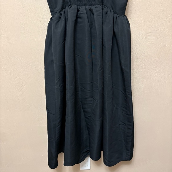 Sachin & Babi Sloane Taffeta Double-Bow Pleated Midi Dress Black Size 6 - Picture 10 of 13